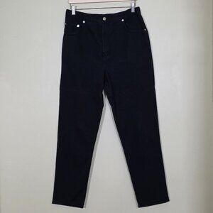 Simon Chang Jeans Women 14 Black High Rise Cotton Denim Canada Made Straight Leg